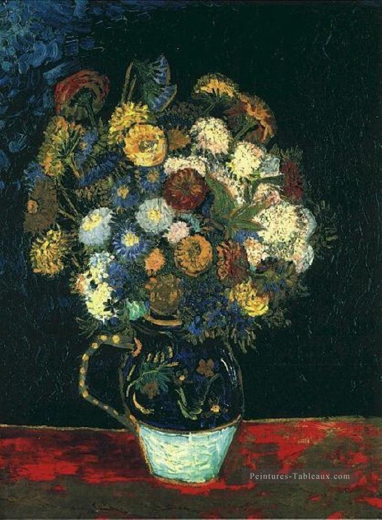 Nature morte Vase avec Zinnias Vincent van Gogh Peintures à l'huile